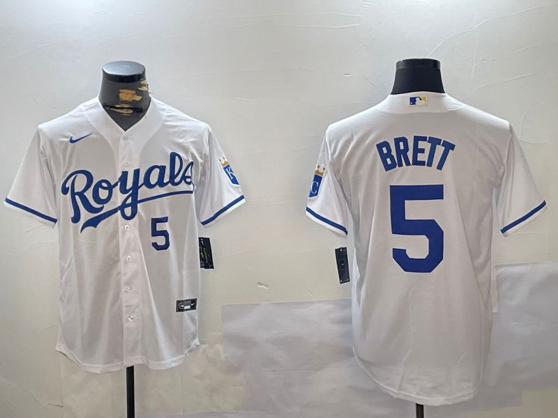 Men Kansas City Royals #5 Brett White Game 2024 Nike MLB Jersey style 2->youth nba jersey->Youth Jersey